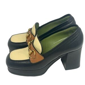 NEW Gucci Houdan Platform Leather Loafers EU 36